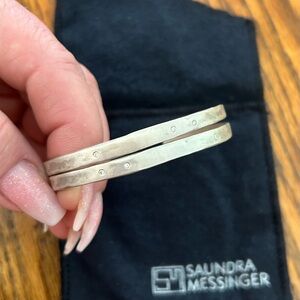 Saundra Messinger Sterling Silver Cuff w/Diamonds